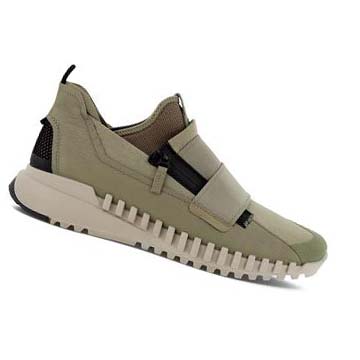 Men's Ecco Zipflex Slip-on Sneakers Olive | SG 676DFM